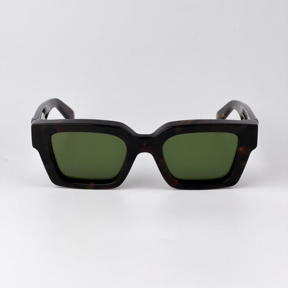 Off-White VIRGIL Sunglasses – Havana Frame Green Lenses | Model OERI126 6055 - Picture 3 of 11